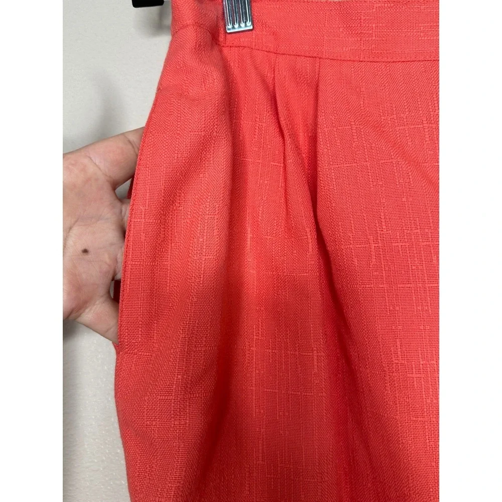 Morgan Taylor Studio Coral Pink Skirt Suit Set Petite 16P Minimalist preppy
